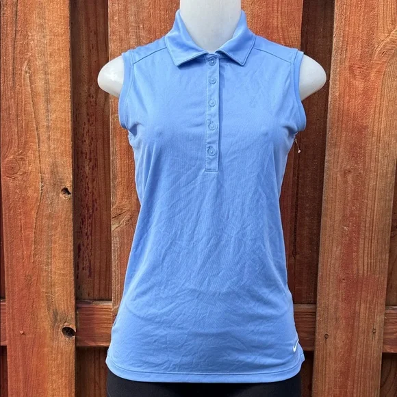 Nike Light Blue Sleeveless Polo Tank Top Size S - Picture 1 of 9